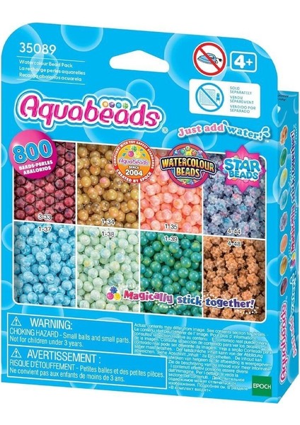 35089 Aquabeads Suluboya Renkleri Yedek Boncuk Pakedi- 800 Parça +4 Yaş