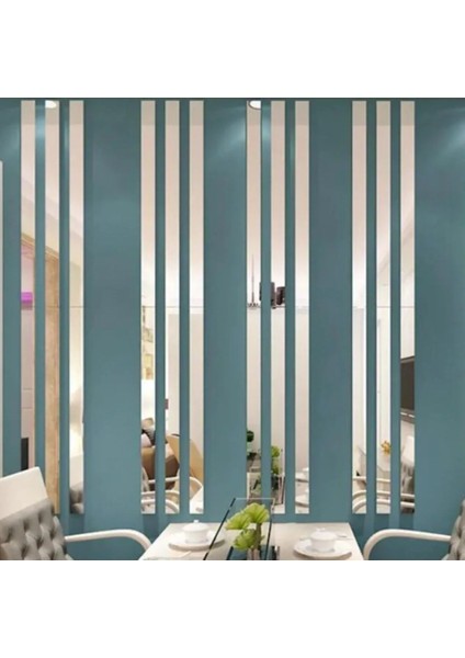 Dekoratif Şerit Ayna Pleksi Duvar Kaplama Süsü 1 cm x 100CM ( Yapışkanlı ) - Gümüş (Silver) Renk fırsatları