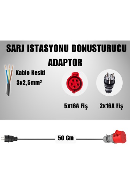 11kW Elektrikli Araç Şarj Cihazı için 50Cm Ev Tipi Fişli Dönüştürücü Adaptör fiyatları