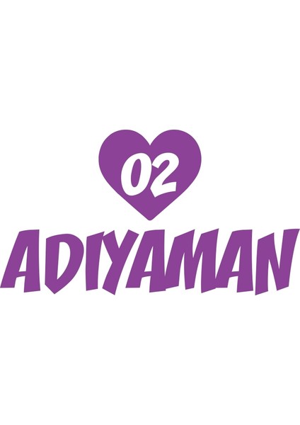 Kalpli 02 Adıyaman Araba Sticker 17X17 cm Mor