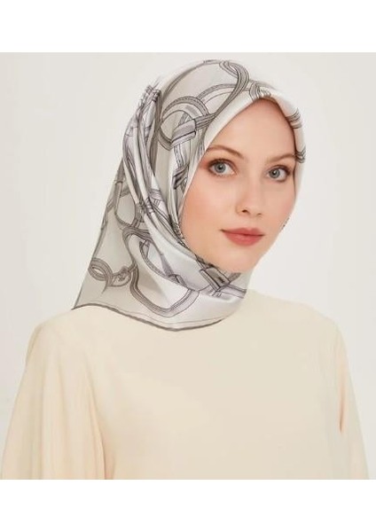 Armine Ipek Eşarp 2025 Kış - 9203-86 Açık Gümüş Twill