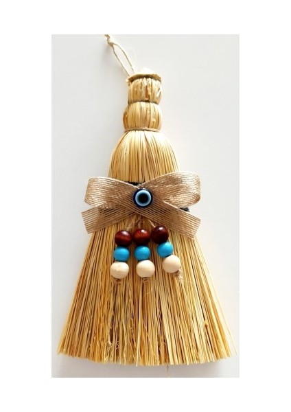 Otantik Ahşap Boncuklu Nazarlıklı Otantik Mini Süpürge Duvar Süsü modelleri