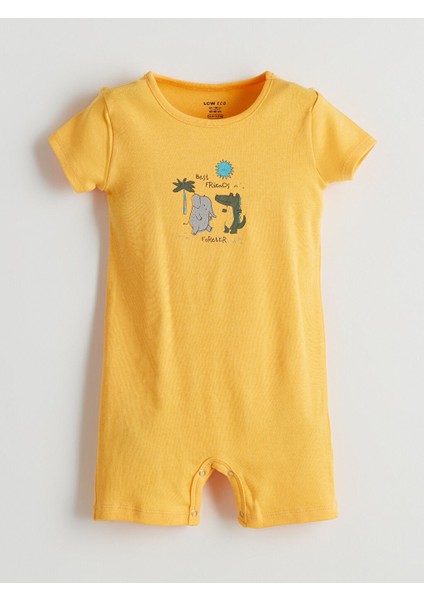 Yeni Sezon Bisiklet Yaka Baskili Erkek Bebek Tulum - S5JL40Z1