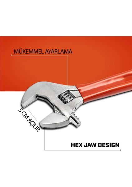 3 cm Ağız Kurbağacık - Ingiliz Anahtarı 10 Inç 25 cm 721778 indirimleri