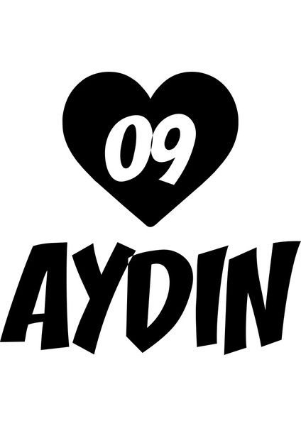 Kalpli 09 Aydın Araba Sticker 17X17 cm Siyah