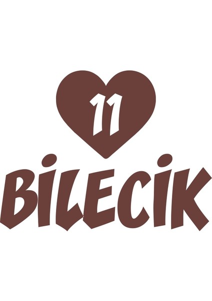 Kalpli 11 Bilecik Araba Sticker 17X17 cm Kahverengi