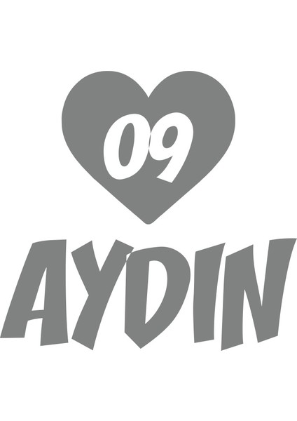 Kalpli 09 Aydın Araba Sticker 17X17 cm Gri
