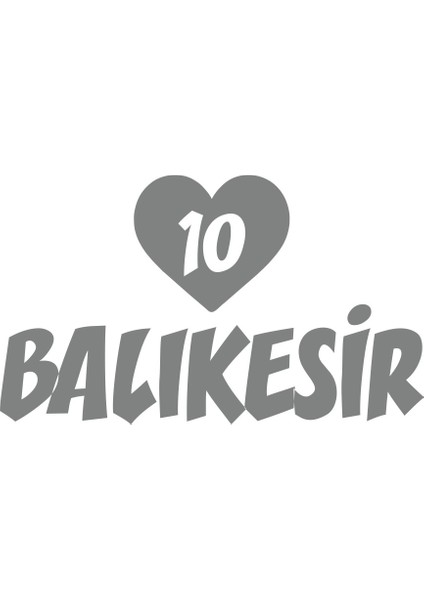 Kalpli 10 Balıkesir Araba Sticker 17X17 cm Gri