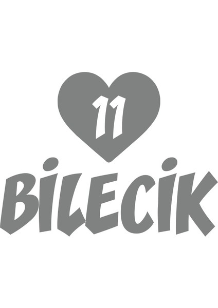 Kalpli 11 Bilecik Araba Sticker 17X17 cm Gri