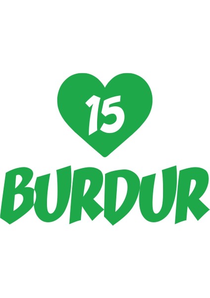 Kalpli 15 Burdur Araba Sticker 17X17 cm Yeşil