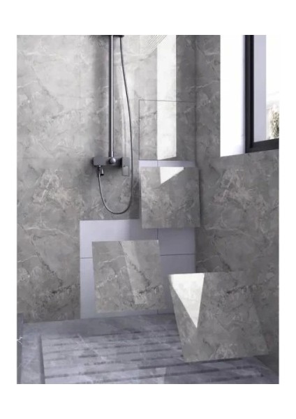 Gri Mermer Desen Duvar Sticker (30X30)