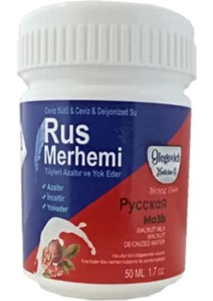 Olegovich Medicine Rus Merhemi Tüy Azaltıcı ve Yok Edici Bakım Kremi 50 ml x 1 Adet