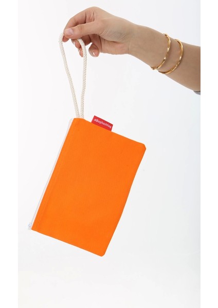 Baghashtag Turuncu Clutch Bez Çanta