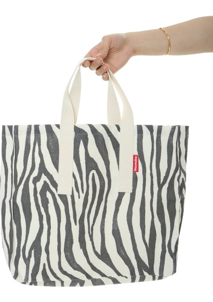 Baghashtag Zebra Baskılı Gabardin Bez Çanta