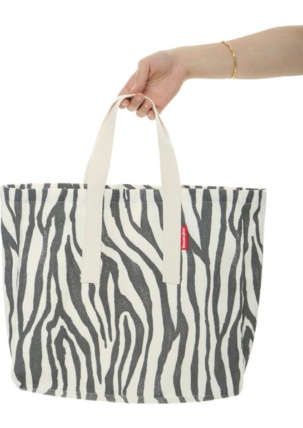 Baghashtag Zebra Baskılı Gabardin Bez Çanta