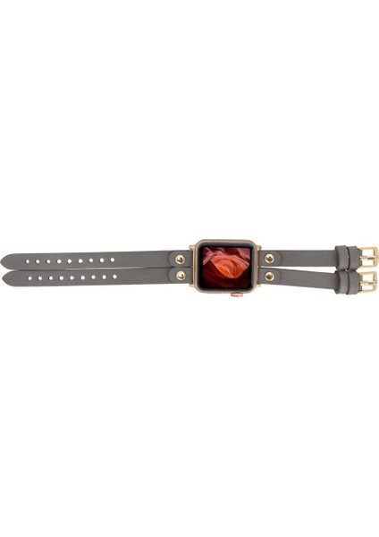 Apple Watch Uyumlu Deri Kordon Ely Double Tour Gt Rst9