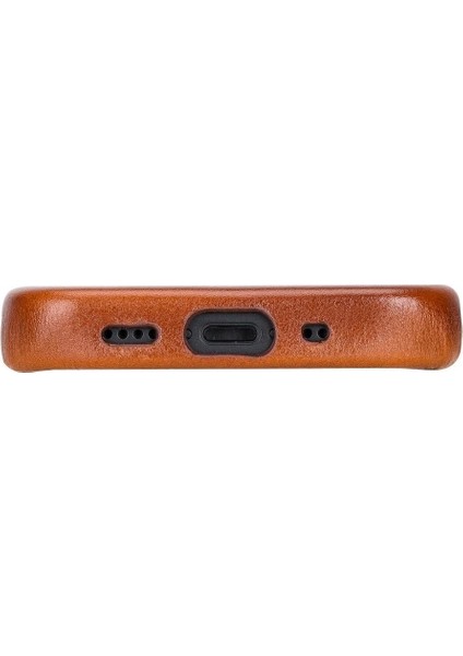 Apple iPhone 13 Uyumlu Deri Arka Kapak Rock RST2EF Taba