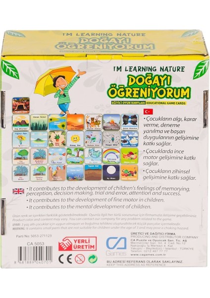 CAEGT-5053 Doğayı Öğreniyorum Eğitici Oyun Kartları