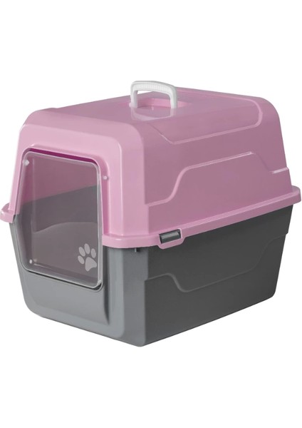 Mikopet Deluxe Pembe Kapalı Kedi Tuvaleti