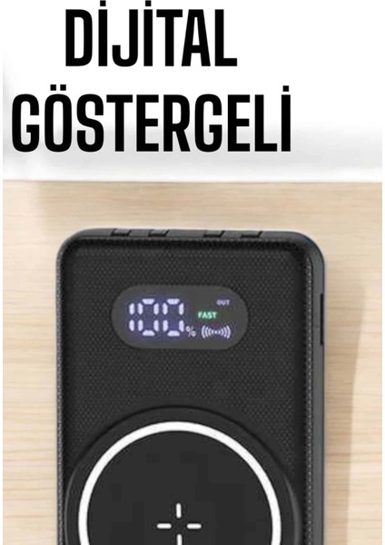 Hızlı Şarj Dijital Göstergeli Powerbankli Çoklu Şarj Özelliği