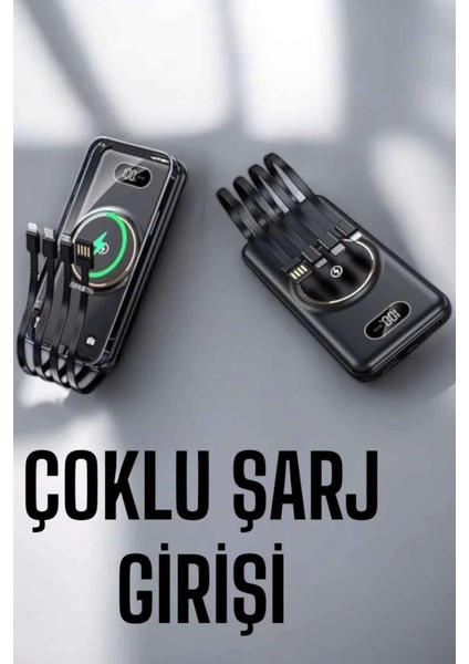 Hızlı Şarj Dijital Göstergeli Powerbankli Çoklu Şarj Özelliği