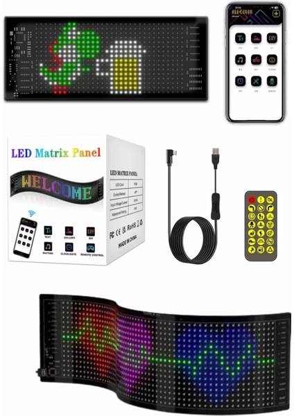 LED Panel 16*64 LED Uzaktan Kumandalı Telefon Kontrollü LED Ekran