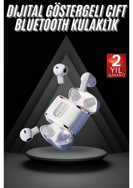 4 Adet Çift Kulaklık Dijital Göstergeli Yüksek Ses Kaliteli Bluetooth Kulaklık