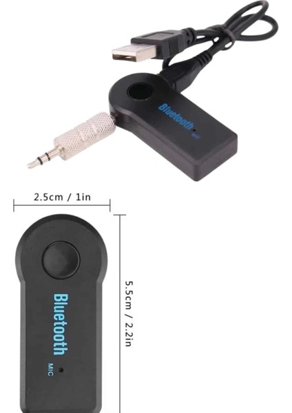 Bluetooth Araç Kiti Aux Çıkışlı Telefon Müzik Alıcı Tüm Cihazlara Uyumlu