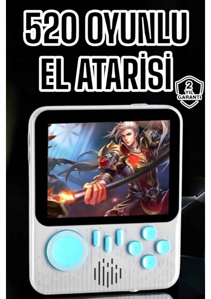 Mini Atari El Atarisi 3.5 Inç Ekran Çift Konsol 666 Adet Retro Oyun Gameboy El Atarisi