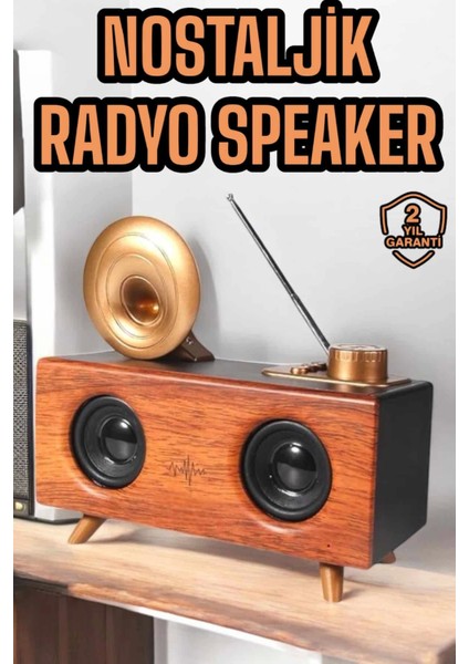 Çalar Radyo Müzik Kutusu Nostaljik Hoparlör Speaker