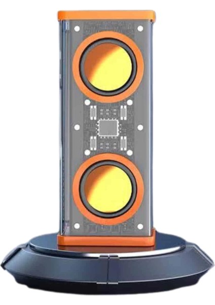 Bluetooth Hoparlör Şeffaf Mecha Rgb Işıklı Çift Hoparlör 5.0 Bluetooth