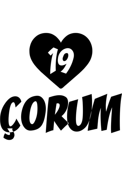 Kalpli 19 Çorum Araba Sticker 17X17 cm Siyah