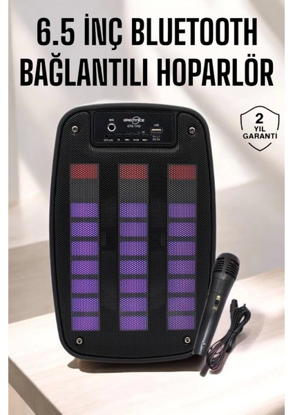 Bluetooth Hoparlör Rgb Işıklı USB Sd Kart Girişli Taşınabilir