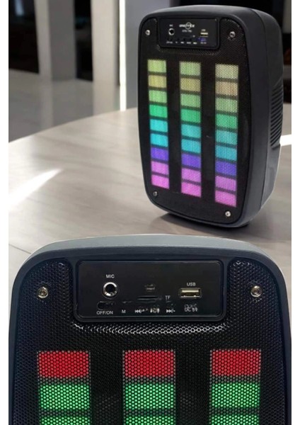 Bluetooth Hoparlör Rgb Işıklı USB Sd Kart Girişli Taşınabilir
