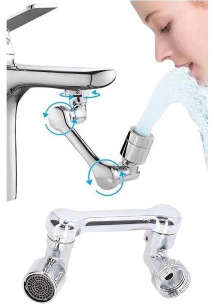 Dönebilen Musluk Başlığı Akrobat Mutfak Banyo Musluk Ucu Başlığı Oynar Başlıklı