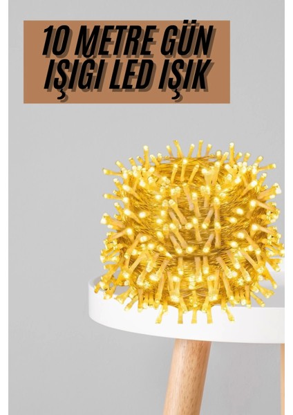 Dekoratif Peri LED 100 Ledli Gün Işığı Pilli 10 Metre Gün Işığı