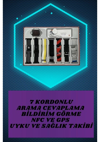 7 Kordonlu Akıllı Saat ve Oyuncu Kulaklığı Anc Özelliği Kulak Içi Mikrofonlu Sesli Görüşme