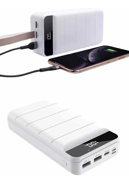 Powerbank 50.000 Mah Dijital Göstergeli Taşınabilir 4 Portlu Hızlı Powerbank