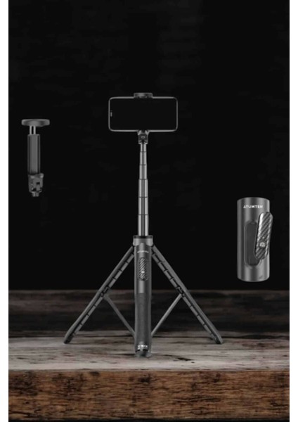 Tripod Kablosuz Bluetooth Bağlantılı Selfie Çubuğu 360 Derece Dönebilen