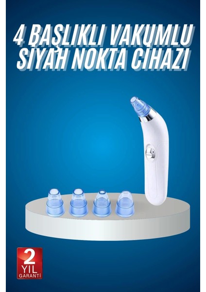 4 Başlıklı Vakumlu Siyah Nokta ve Yüz Temizleme Cihazı