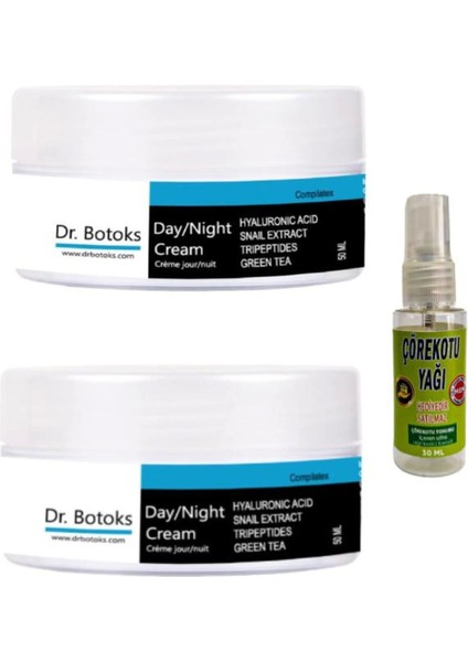 Dr Bot.oks Yaslanma Karşıtı Yüz Bakım Kremi 50 ml x 2 Adet+Vücut Sızıları Için Çörek Otu 30 ml