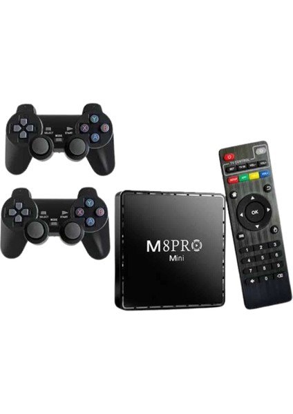 M8 Pro Mini 2.4g 10K Ultra Hd 64 GB Tv Box Android Tv Game Box 2 Adet Oyun Konsolu