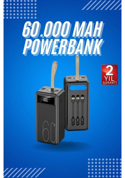 Powerbank Yüksek Kapasiteli 60.000 Mah Hızlı Şarj Şarj Özellikli Batarya