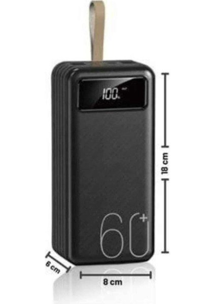 Powerbank Yüksek Kapasiteli 60.000 Mah Hızlı Şarj Şarj Özellikli Batarya