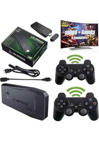 Game Stick 20000 Oyun Kablosuz Çift Kol Retro Oyunlar Game Stick Atari 2.4g 4K