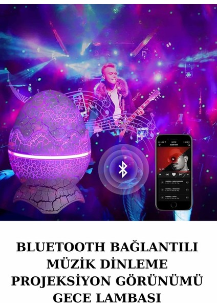 Dinozor Speaker Renk Değiştirme Projeksiyon Modu Bluetooth Hoparlör Gece Lambası