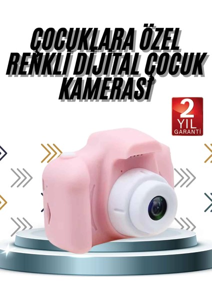 Çocuklara Özel Fotoğraf ve Video Çeken Mini Çok Renkli Fotoğraf Makinesi