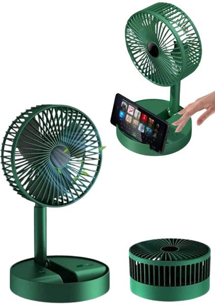 Katlanabilir USB Şarjlı Masaüstü Soğutucu Mini Fan Telefon Tutucu
