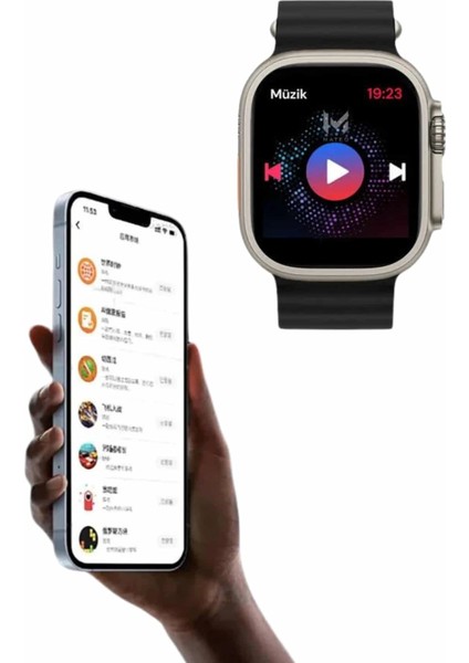 49MM Akıllı Saat Amoled Ekranlı Kadın Erkek Kol Saati Plastik Kordon fırsatları