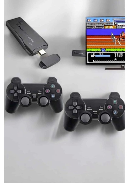 Atari Oyun Konsolu 2000 Oyunlu Game Stick 2.4g Wireless